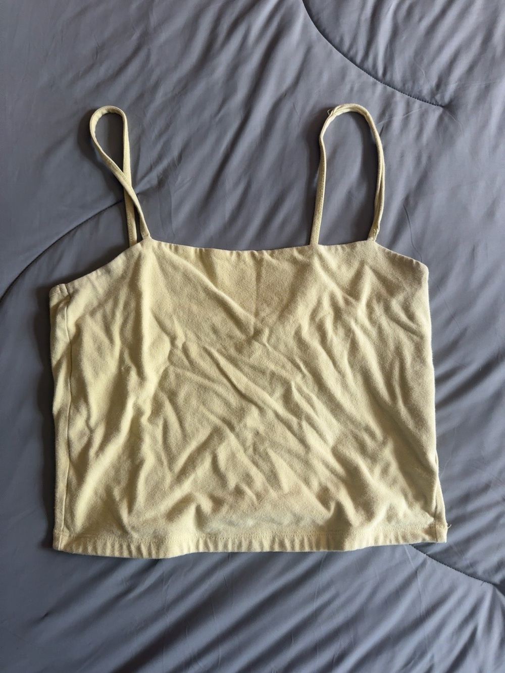 PacSun PS Basics Cream yellow Cropped Cami Tank Top Size Small